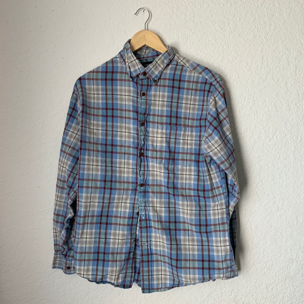 Lands End Plaid Button Down Shirt